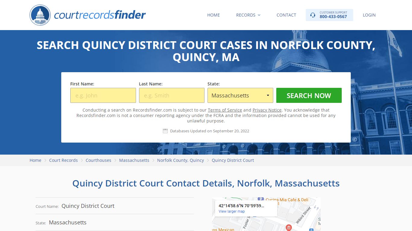 Quincy District Court Case Search - Norfolk County, MA - RecordsFinder